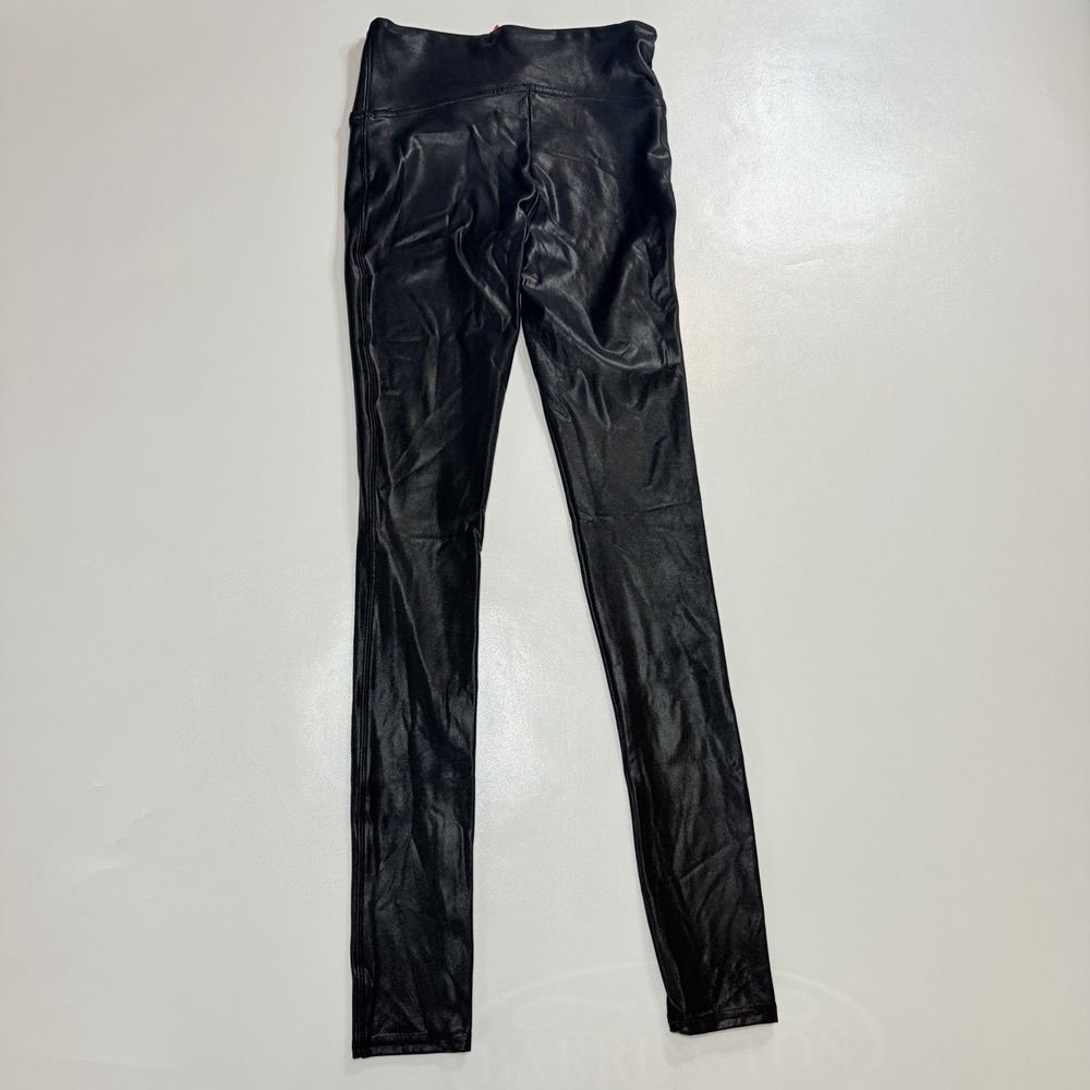 SPANX Faux Leather Leggings Black High Rise XS Stretch Skinny Pants - Picture 6 of 6